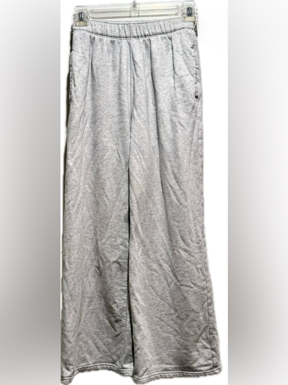 Hollister heather gray Ulra High Rise fleece wide leg sweatpants short XXS